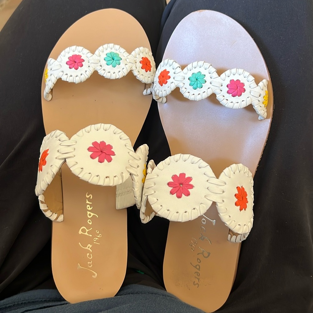 Jack Rogers 1960 floral multicolor sandals size 7